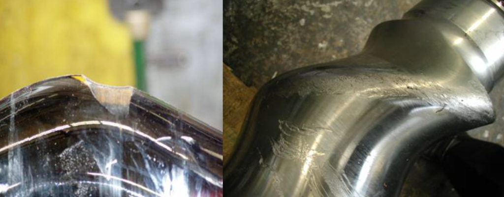 Falhas em rotor causadas por corpo estranho no fluido bombeado.